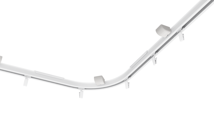 Szyna sufitowa aluminiowe  z łukiem 90°pojedyncza 